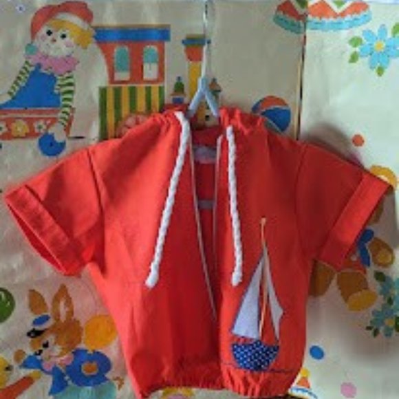 50% OFF Appraised Value-Vintage Infant’s Hooded Nautically-Themed Light Jacket - Picture 4 of 5